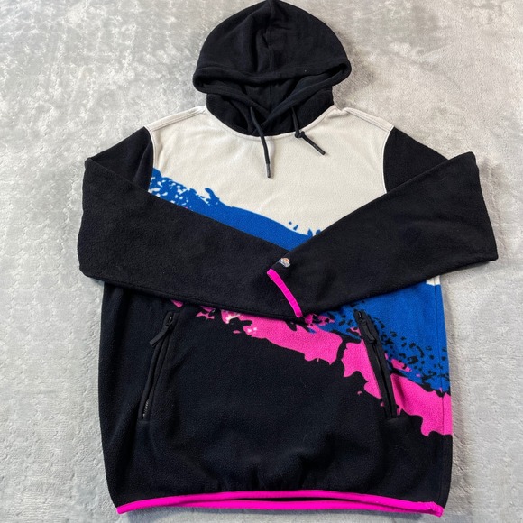 Chubbies Fleece Hoodie Womens Medium Retro Splash Low Pile Colorful Sweater - Picture 1 of 12